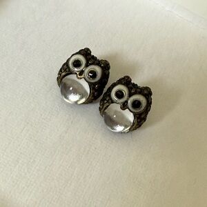 Owl Raindrop Crystal Earrings
